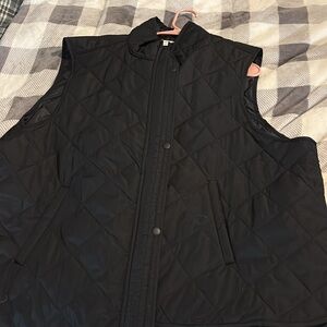 Maurices Black Quilted Vest